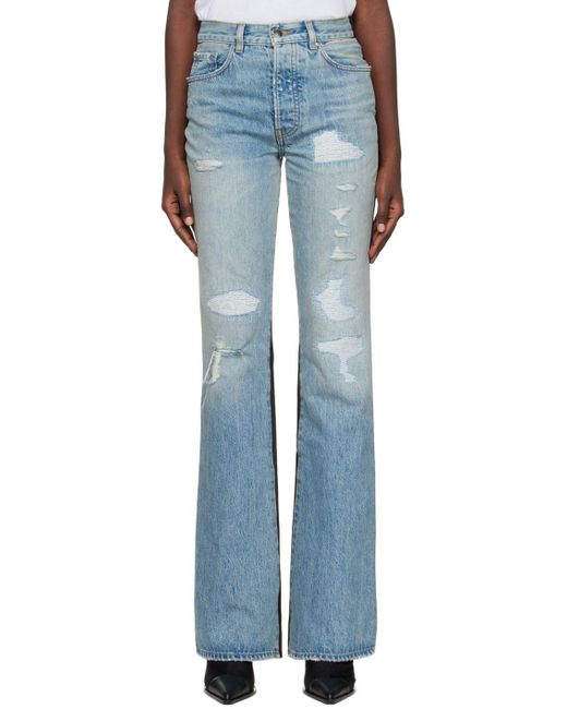 Amiri Blue & Black Paneled Bootleg Jeans | Lyst