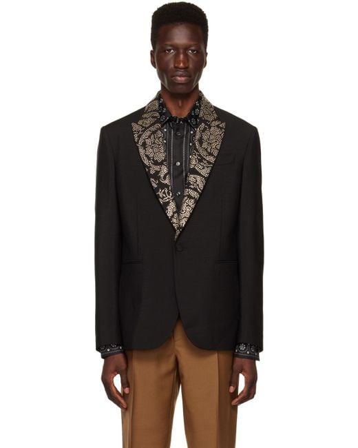 Versace Black Barocco Evening Blazer for men
