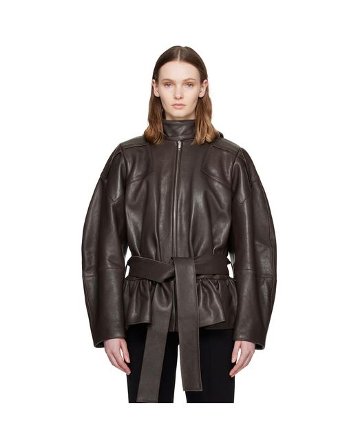 FIDAN NOVRUZOVA Brown Julia Leather Jacket