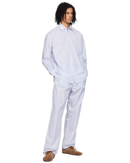 Chemise damon bleu et blanc Soulland pour homme en coloris White