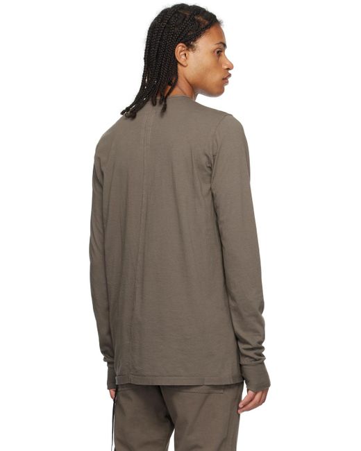 Rick Owens Brown Gray Level Long Sleeve T-shirt for men