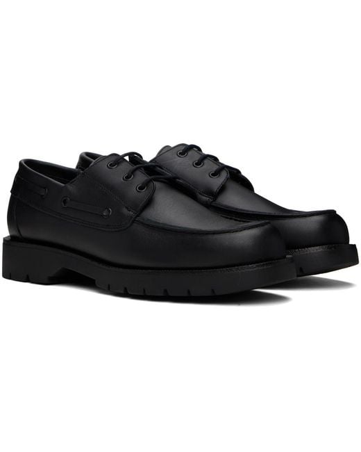 Kleman Black Donato Boat Shoes for men