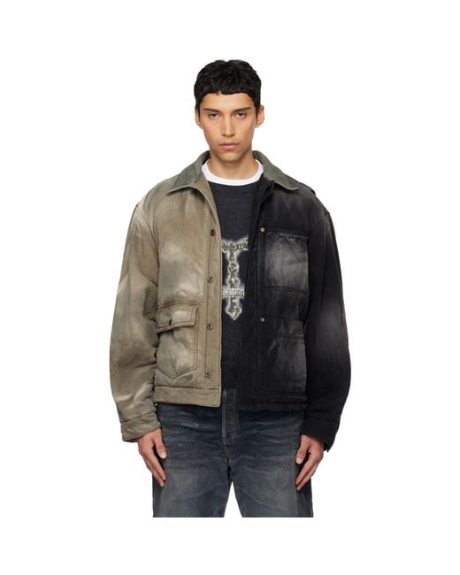 we11done Black 'Half And Half' Work Jacket for men