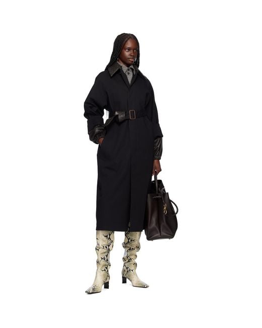 Bottega Veneta Black Cotton Trench Coat