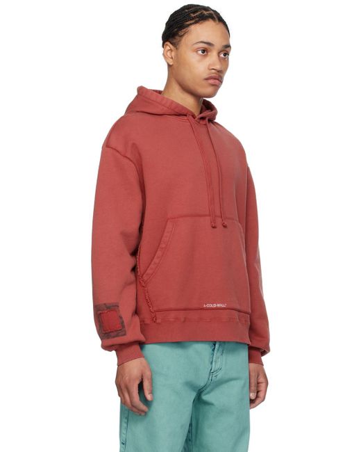 A_COLD_WALL* Red * Garment-dyed Hoodie for men