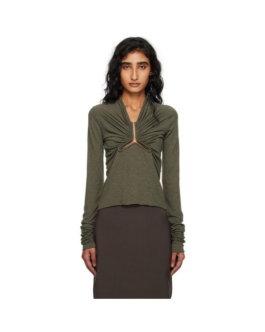 Rick Owens Multicolor Khaki Concordians Allanah Ls T-Shirt