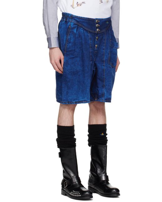 Vivienne Westwood Blue Bleached Shorts for men