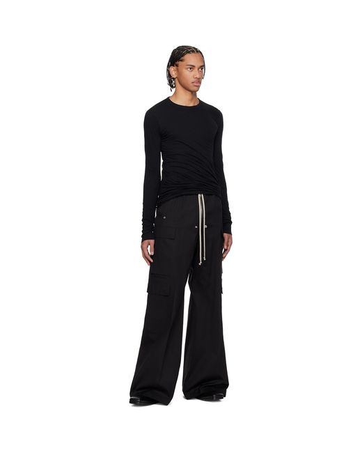 Rick Owens Black Temple Double Ls T-Shirt for men