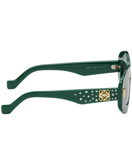 Loewe Green Smooth Pavé Screen Sunglasses for men