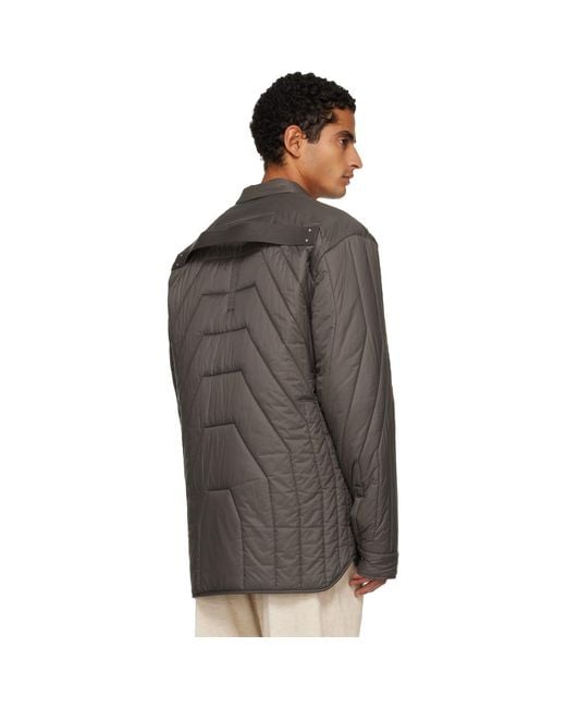 Rick Owens Black Concordians Ls Quilted Liner Down Jacket for men
