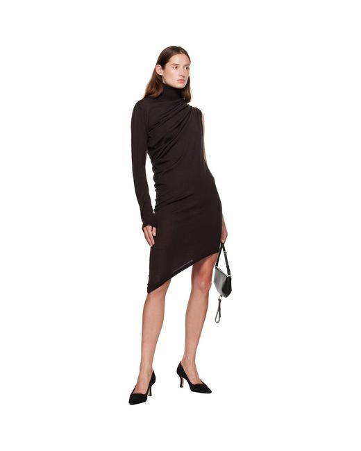 Courreges Black Off-shoulder Wool Minidress