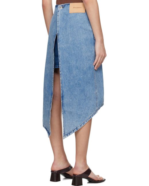 J.W. Anderson Blue Layered Denim Midi Skirt