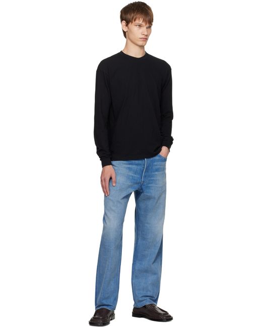Auralee Black Seamless L/S T-Shirt for men