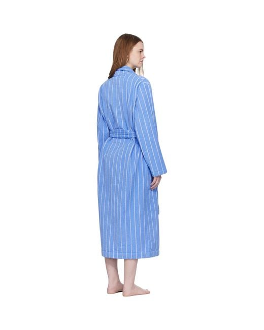 Tekla Blue Terry Classic Bathrobe