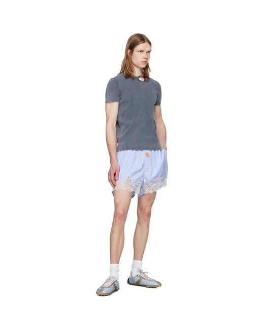 Louis-Gabriel Nouchi Blue Asymmetrical Opening T-Shirt for men