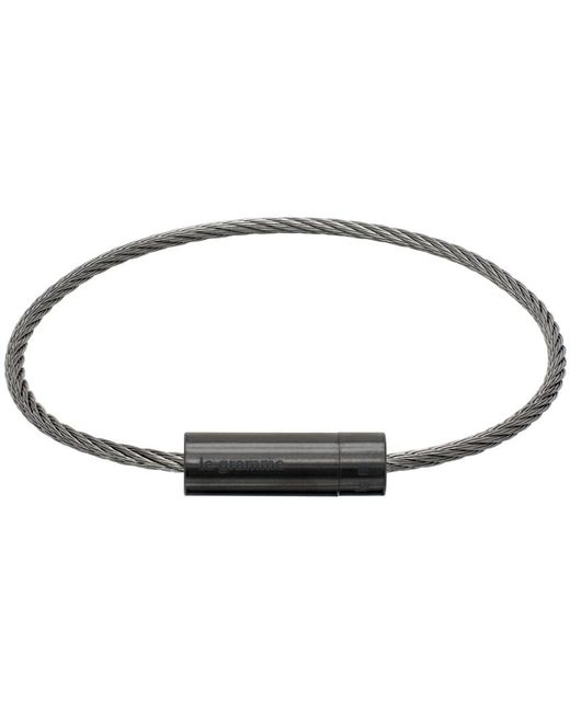 メンズ Le Gramme シルバー Cable Le 5G ブレスレット Black