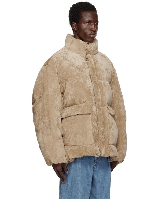 WOOYOUNGMI Velvet Down Jacket in Natural for Men Lyst UK
