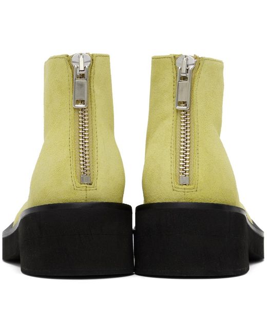 MM6 by Maison Martin Margiela Yellow Suede Ankle Boots for men