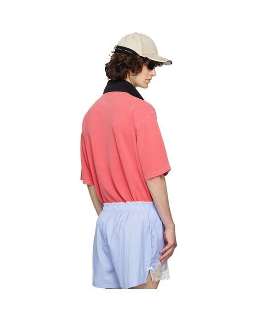 Martine Rose Red Oversized S/S Polo for men