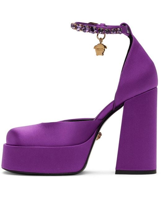 Versace Purple Medusa Aevitas Platform Heels