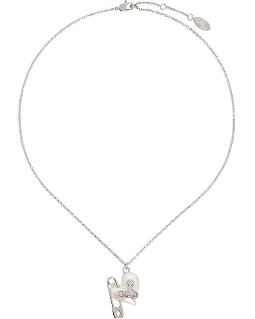 Vivienne Westwood White Silver Orietta Necklace