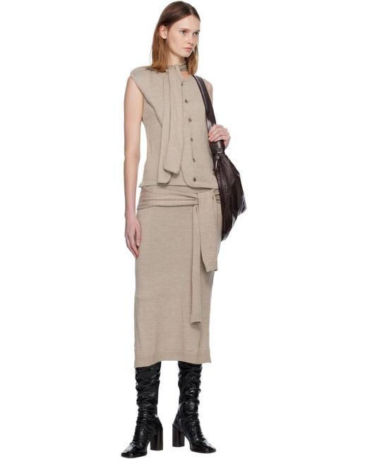 Lemaire Natural Asymmetrical Sleeveless Cardigan