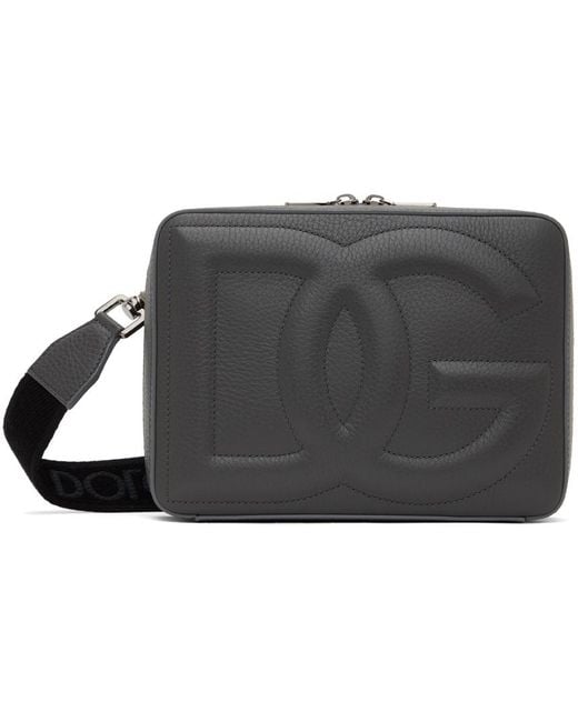 Dolce & Gabbana Black Dolce&gabbana Gray Embossed Bag for men
