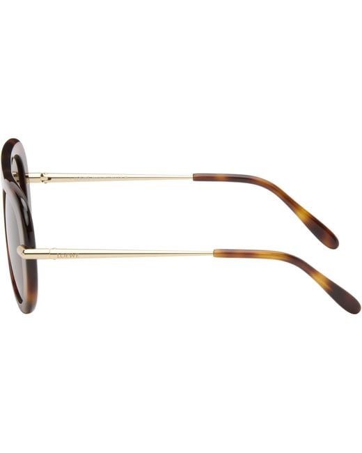 Loewe Brown Slim Aviator Sunglasses