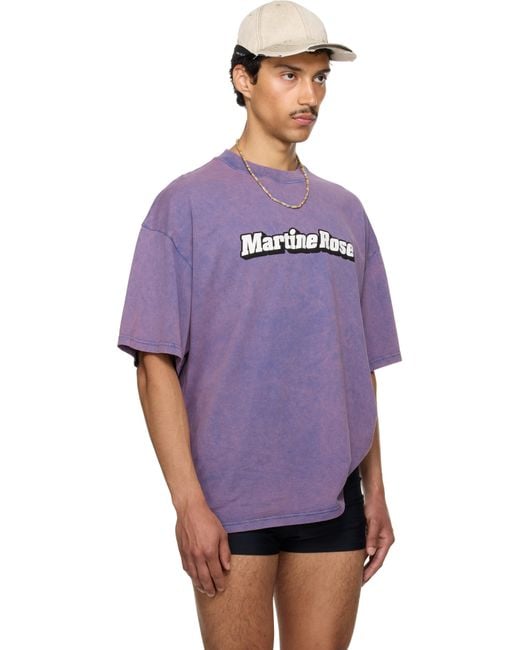 メンズ Martine Rose Ssense限定 パープル オーバーサイズ Tシャツ Purple