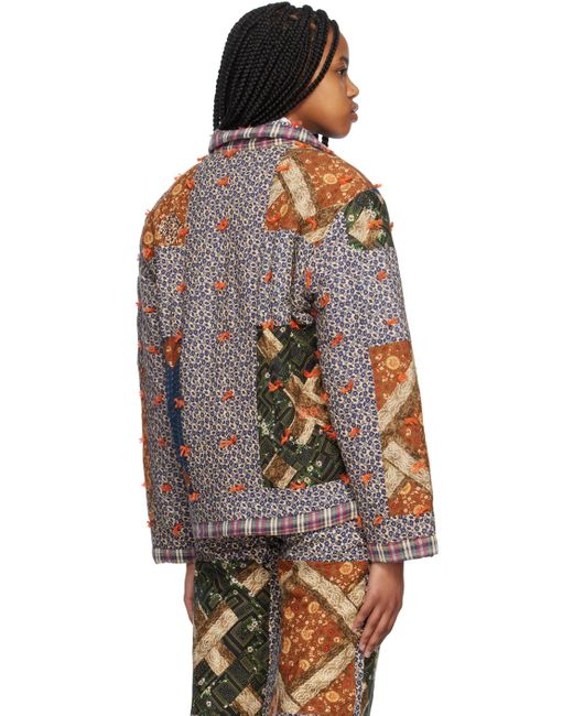 Bode Multicolor Color Criss Cross Quilt Jacket