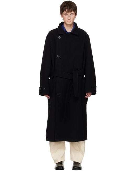 Lemaire Men's Black Wrap Coat