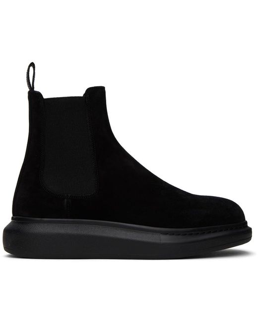 Alexander McQueen Black Suede Chelsea Boots for men