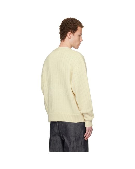 Visvim Natural Off- Knit Cardigan for men