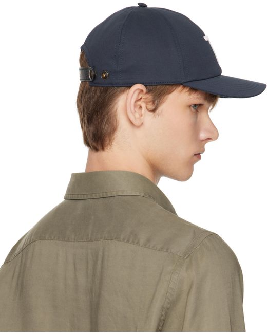 メンズ Tom Ford ネイビー キャンバス＆スムースレザー キャップ Green