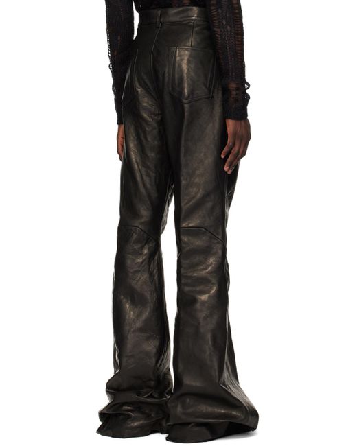 Rick Owens Porterville Bolan Leather Trousers in Black for