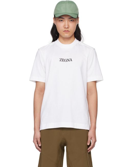 Zega t-shirt blac à col ras du cou - #usetheexistig Zegna pour homme en coloris White