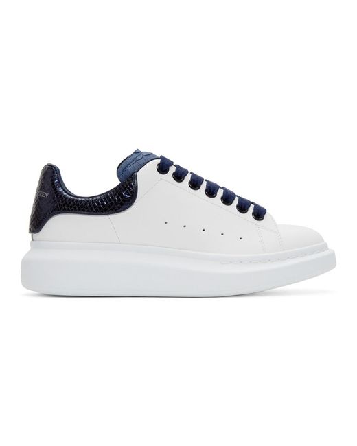 Alexander McQueen White And Blue Python Oversized Sneakers for Men | Lyst