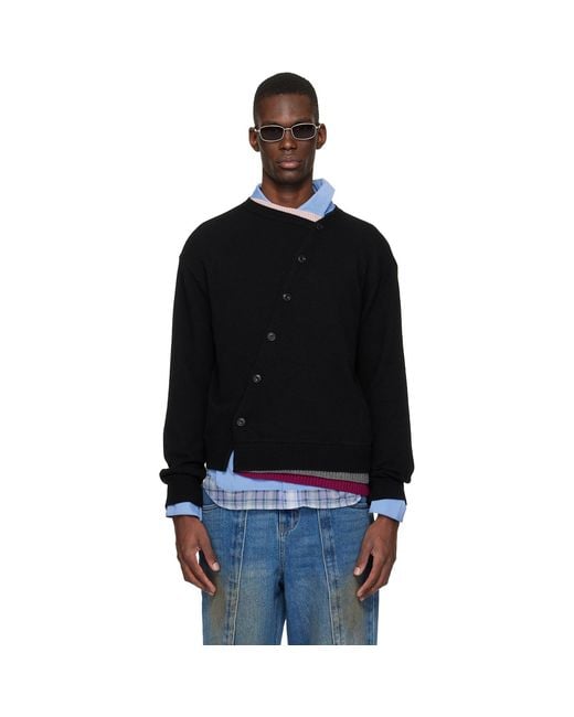 ANDERSSON BELL Black Layered Cardigan for men