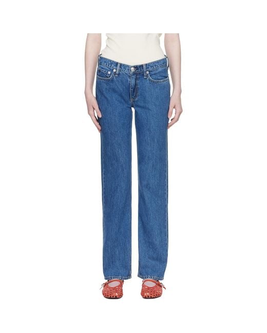 Rag & Bone Blue Harlow Full Straight Jeans