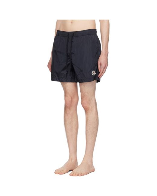 Moncler Blue Logo Patch Swim Shorts for men