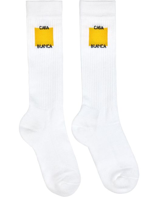 Casablancabrand White Square Socks for men