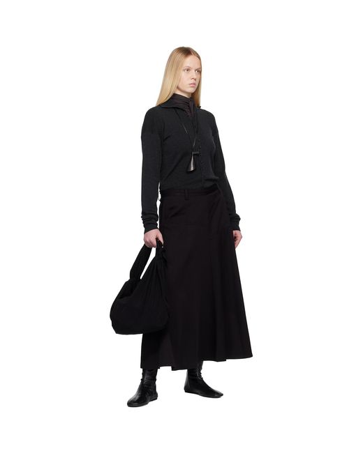 Y's Yohji Yamamoto Black Crepe De Chine Mini Furoshiki Bag