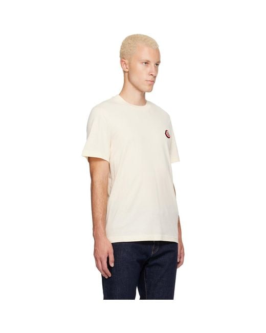 Moncler White Off- Logo Cotton Jersey T-Shirt for men