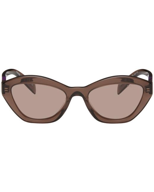Prada Black Brown Angular Butterfly Sunglasses