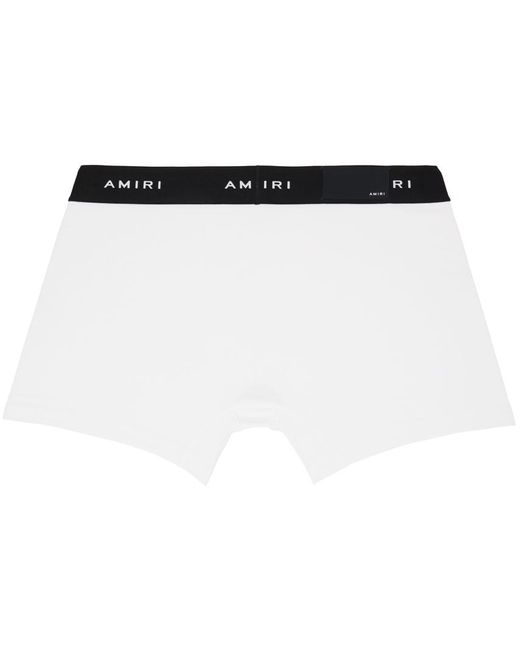 Boxer blanc à motif à logo en tricot jacquard Amiri pour homme en coloris Black