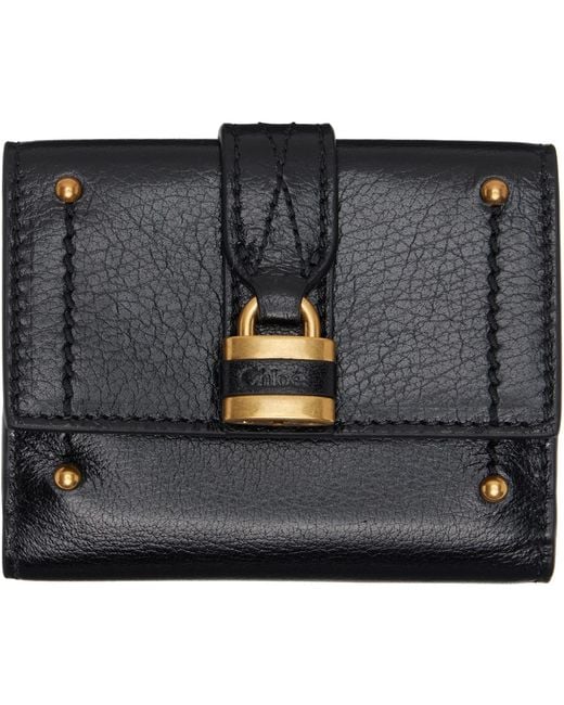 Chloé Black Mini Paddington Tri-Fold Wallet