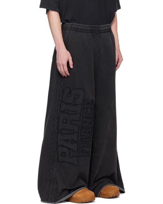 VETEMENTS☆関税込☆ブラック Paris XXXL コットン フーディ VETEMENTS Black 'Paris' XXXL Sweatpants Vetements