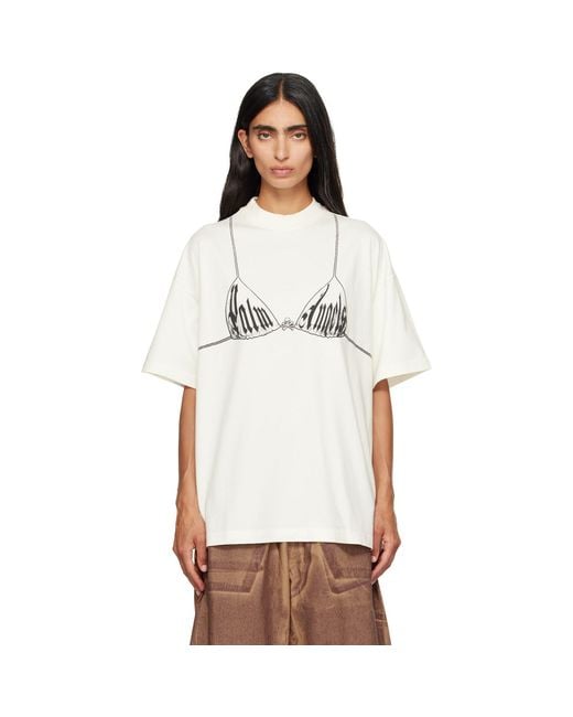 Palm Angels White Off- Bra Loose T-Shirt