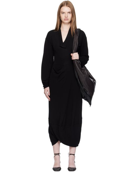 Robe Longue Noire À Col En V Lemaire en coloris Black