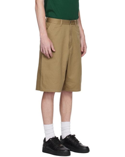 A Bathing Ape Green Tan One Point Shorts for men